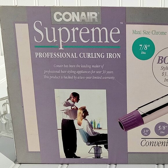 CONAIR Curling Iron Supreme Professional CD38B Pink Purple 1992 Vintage NEW - Picture 7 of 16